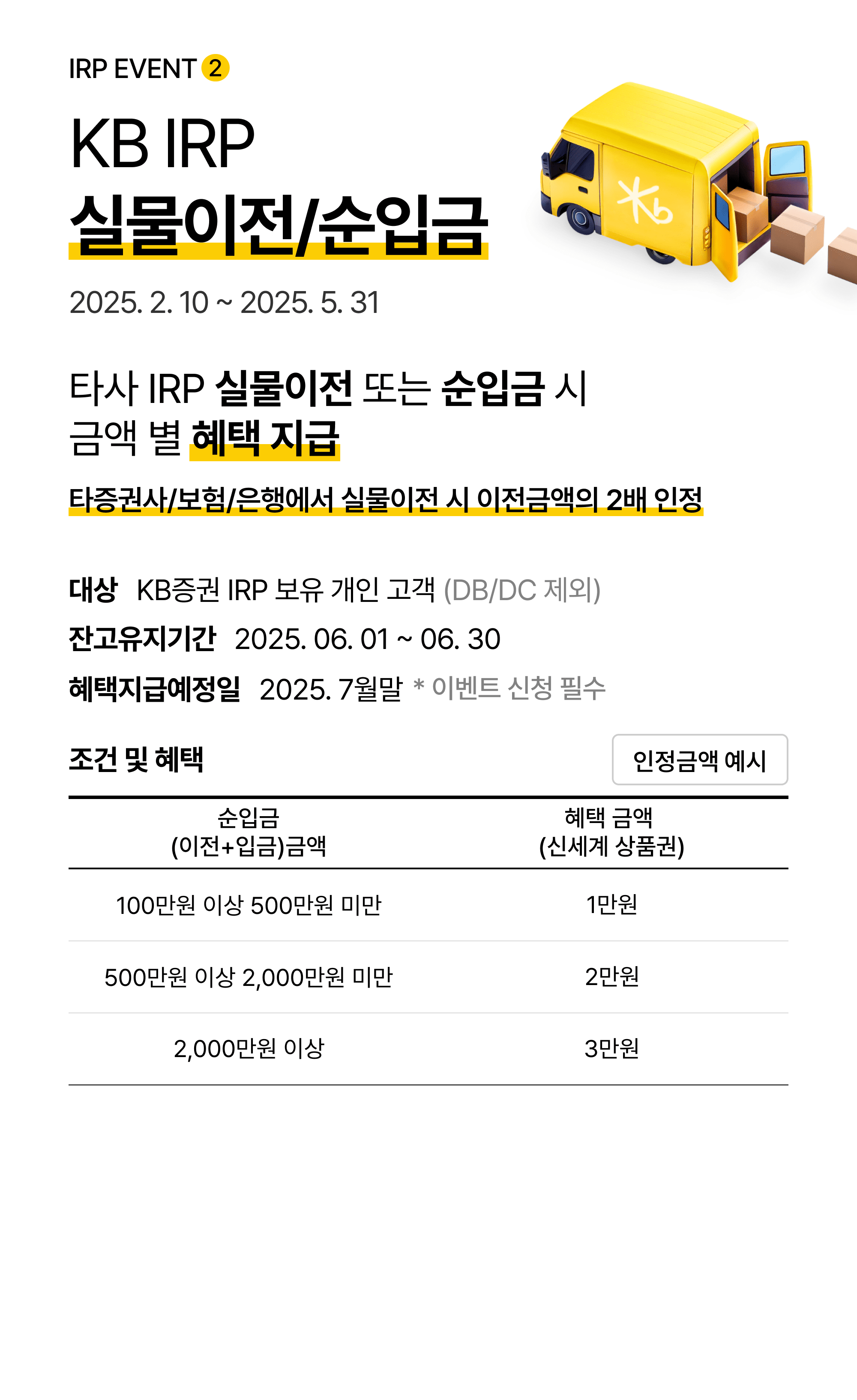 KB IRP 실물이전/순입금